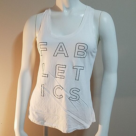 Fabletics White Reflective Tank Top (XS) - Picture 3 of 6